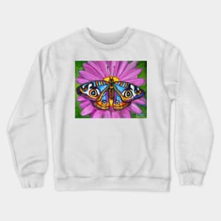 Butterfly and Painted Daisy Painting Crewneck Sweatshirt